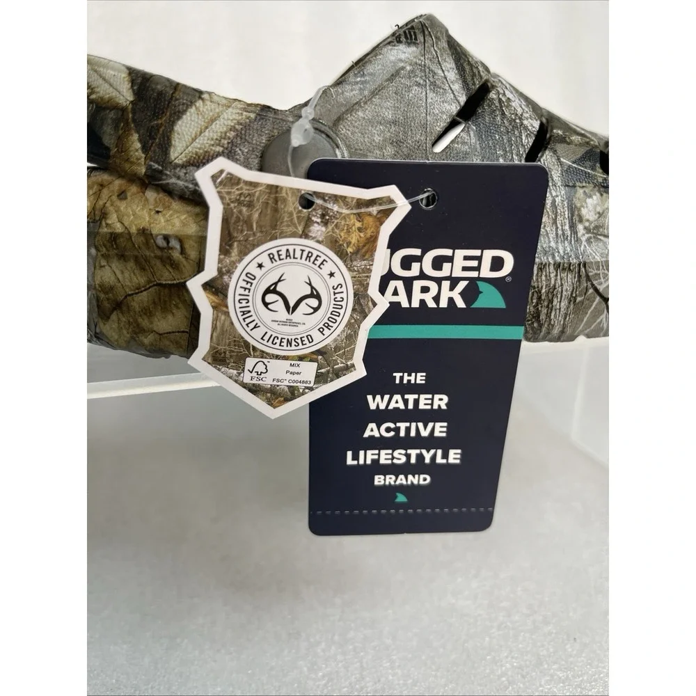 Rugged Shark Camo Real Tree Edge Eva Clogs Lightweight Slip on Boys Size 8 NEW